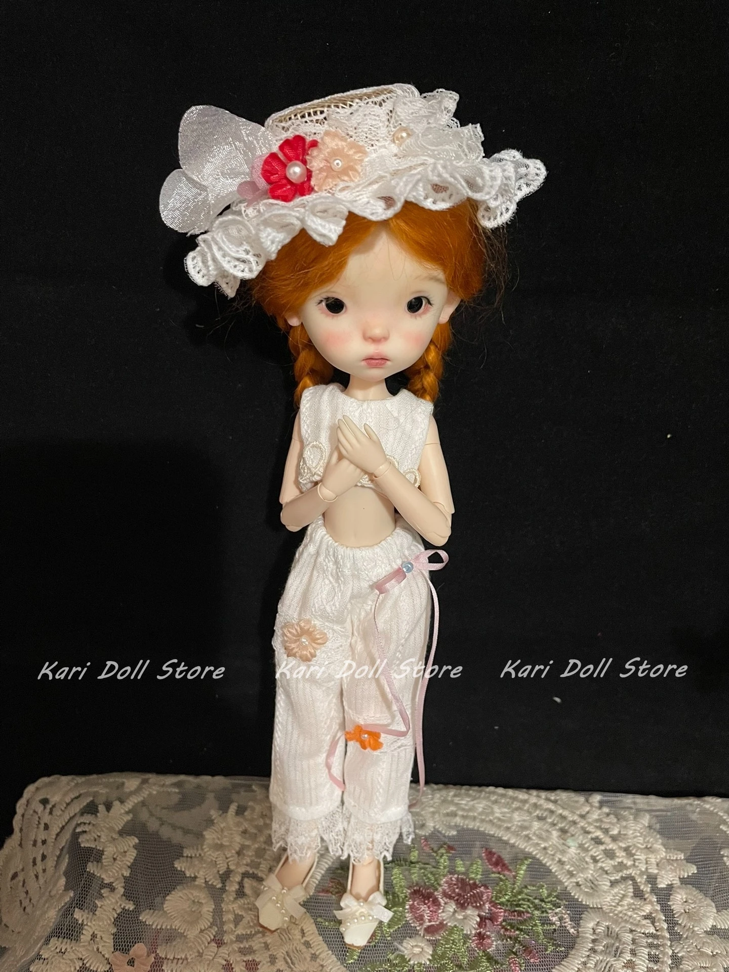 

Kari Doll Одежда и юбки 2025 Белоснежные кружевные штаны детский костюм с короткими рукавами для куклы Landazz Landoudou