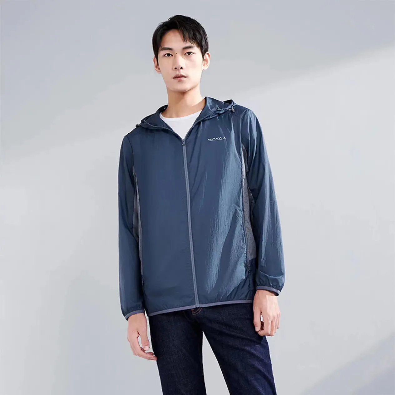 

Модная летняя новинка: легкая дышащая спортивная повседневная куртка с капюшоном, ветровка с цветными блоками, приталенный крой