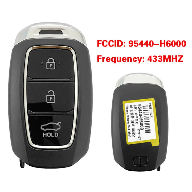 CN020289 Aftermarket For Hyundai Accent 2018+ Smart Remote Key 433MHz 95440-H6000 SYEC3FOB1608