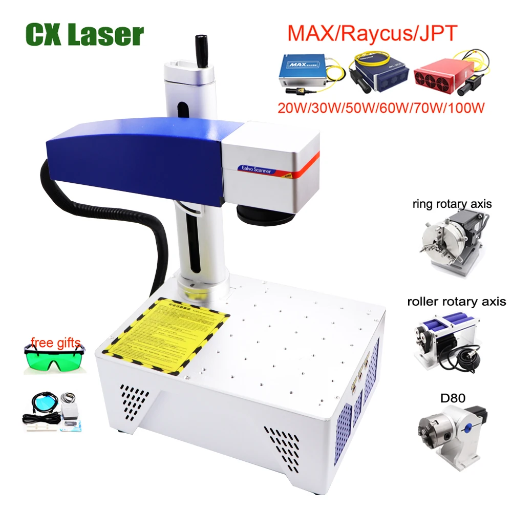 Lightburn Ezcad Raycus JPT MOPA M7 20W 30wW Fiber Laser Marking Machine Metal Business Cards Silver Engraver JCZ Ezcad2