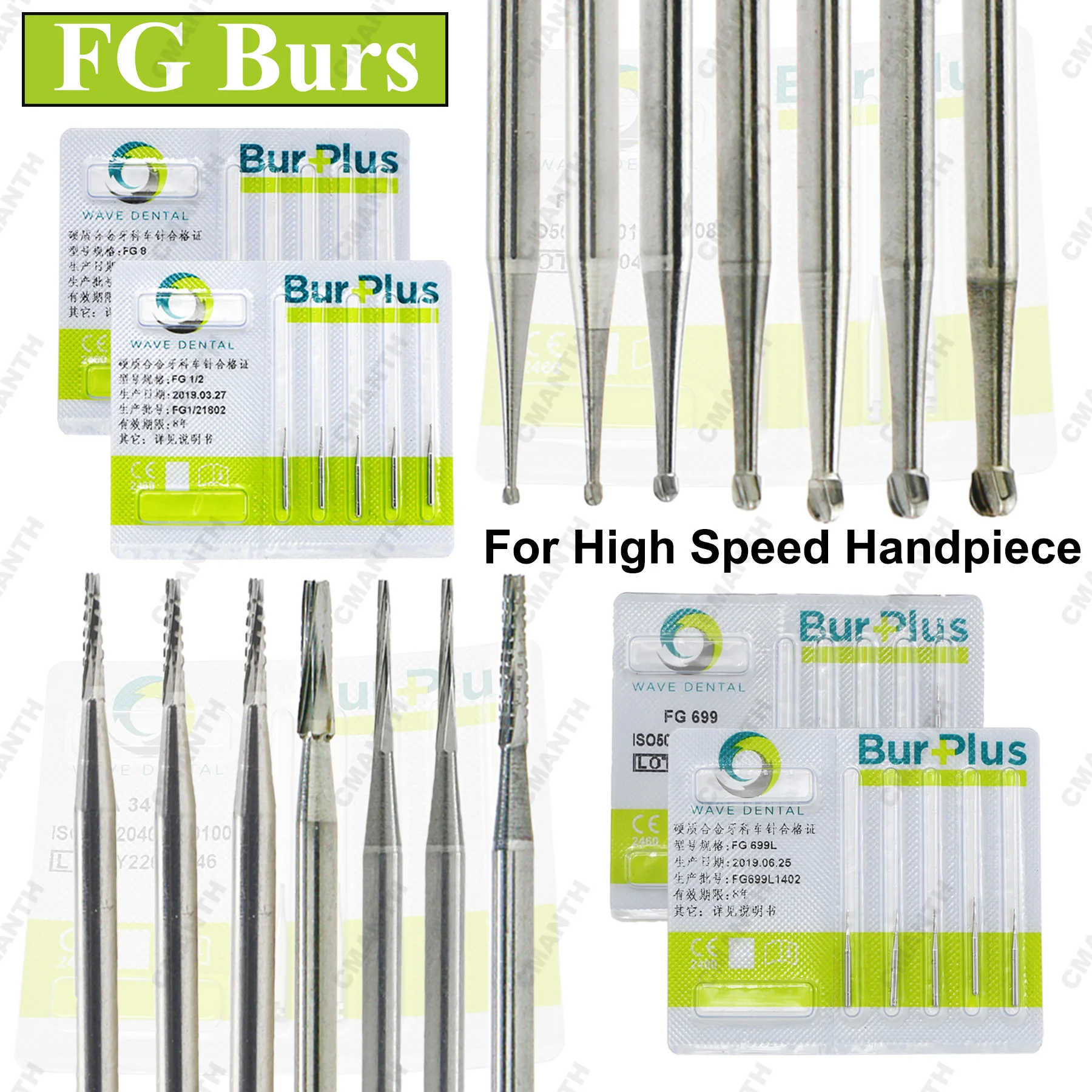 

Стоматологические боры WAVE из карбида вольфрама для высокоскоростных турбинных наконечников, фрезы FG для стоматологии, диаметр 1,6 мм, 5 шт./упаковка