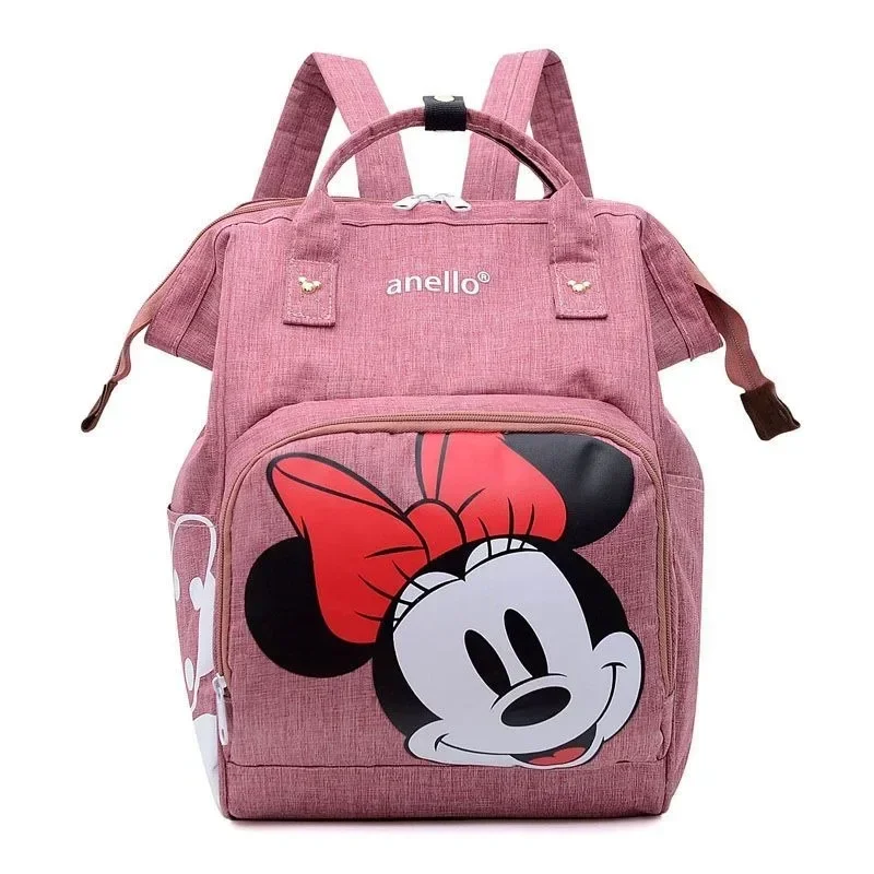 Disney Mickey Mouse and Minnie Cartoon Anime Backpack for Male and Female Students Portable School Bag Large Capacity Backpack