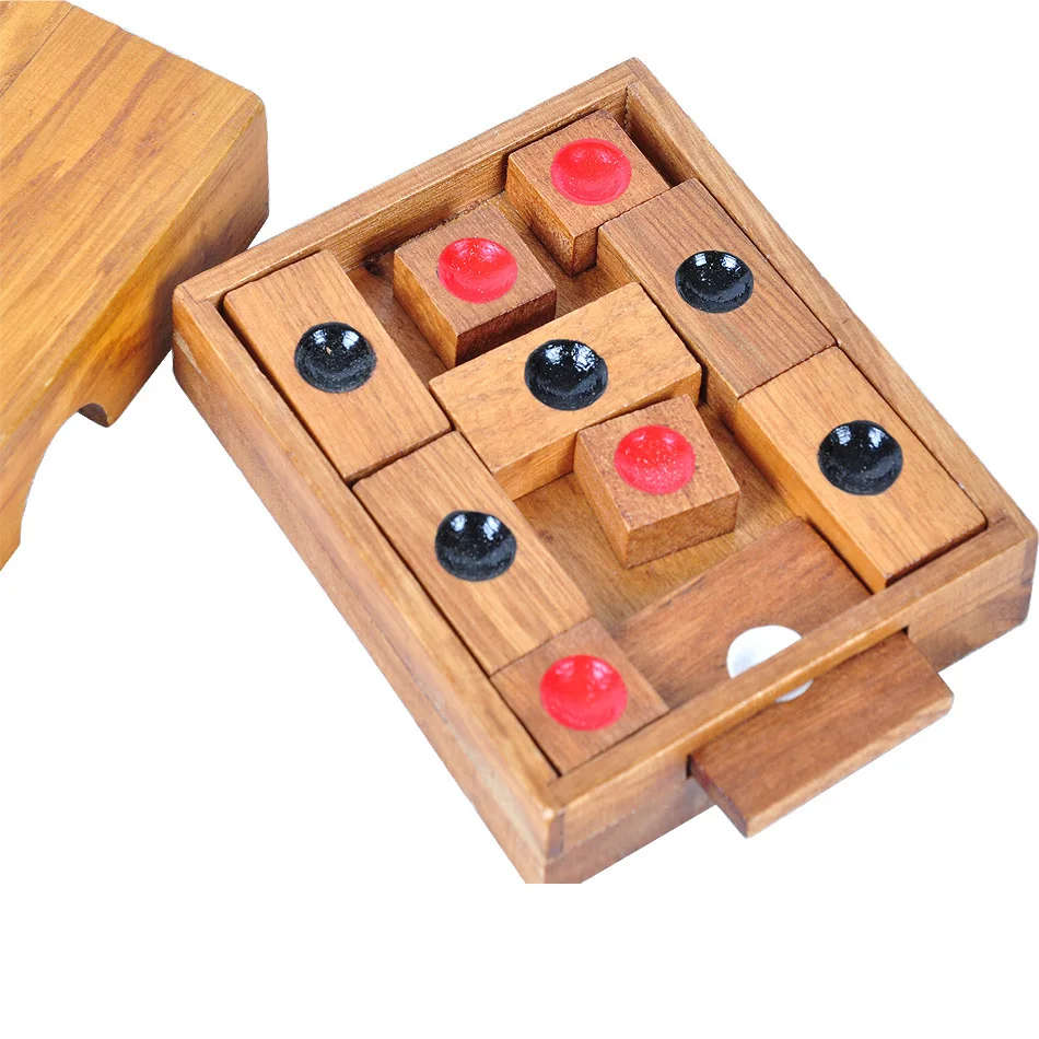 Juego de rompecabezas de madera tradicional Huarong Dao, rompecabezas deslizantes para adultos y niños