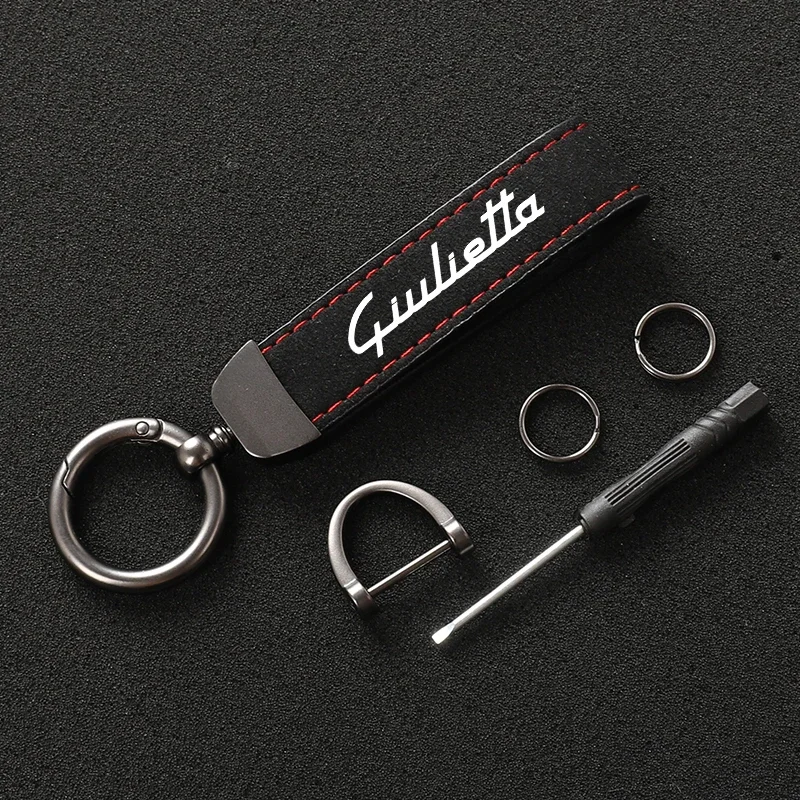 

Suede Metal Buckle Car Keychain Business Gift with Logo keyring For Alfa Romeo Giulietta Car Accessories