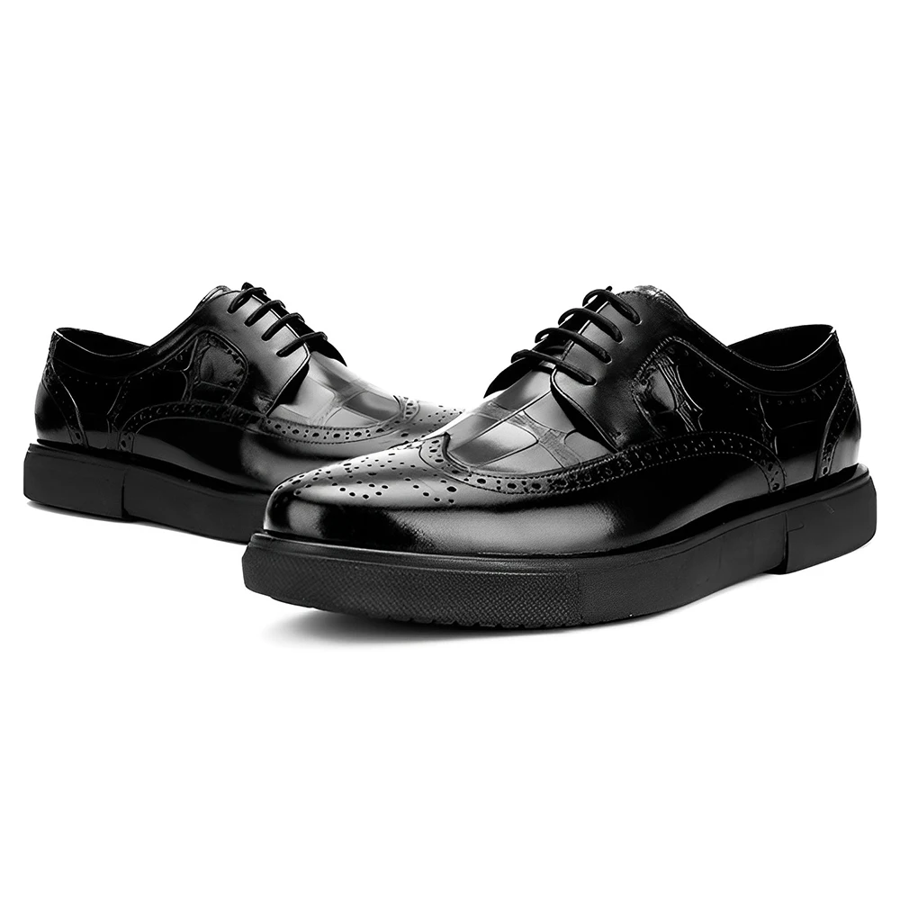 

Stylish Personalized Men's Genuine Leather Oxford Handcrafted Dress Shoes Platform Footwear Flats