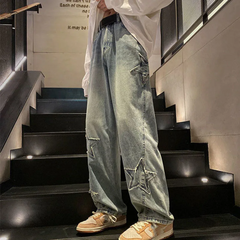 

Lucyever Vintage Streetwear Y2K Jeans Woman Teens Unisex Hip Hop Baggy Wide Leg Pants Woman Harajuku High Waist Denim Trousers