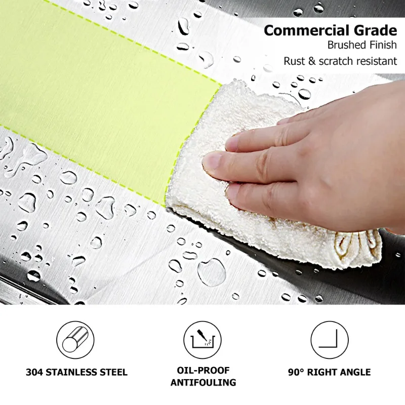 26-Inch Kitchen Sink 304 Stainless Steel Single Bowl With Drainer