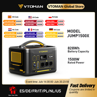 VTOMAN JUMP 1500X Portable Power Station Camping LiFePO4 Battery 828Wh 1500W AC Outlets Solar Generator For Home RV Outdoor