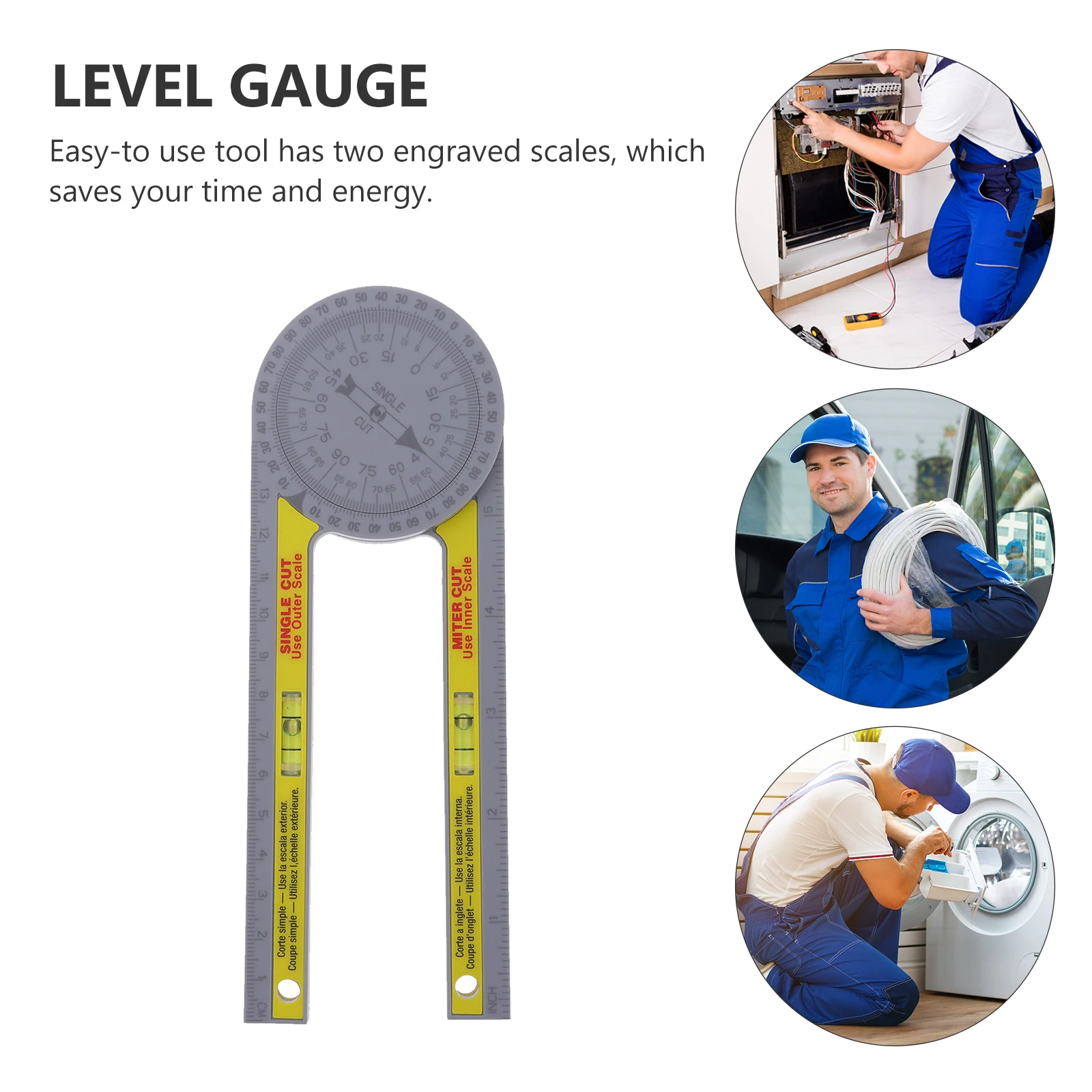 

Horizontal Square Ruler Plastic Protractor Woodworking Carpentry Angle Digital Display Gauge Convenient