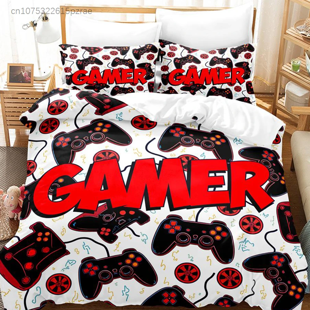Fashion Red Gamepad Bedding Set Controller Comforter Sets Bed Sheets Set King Size Bedding Set Quilt Set Bed Linen