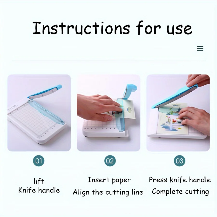 Paper Cutter Paper Trimmer 4x6 Inch Portable Photo Paper Guillotine Built-In Ruler Office Stationery Cutting Portable Machine