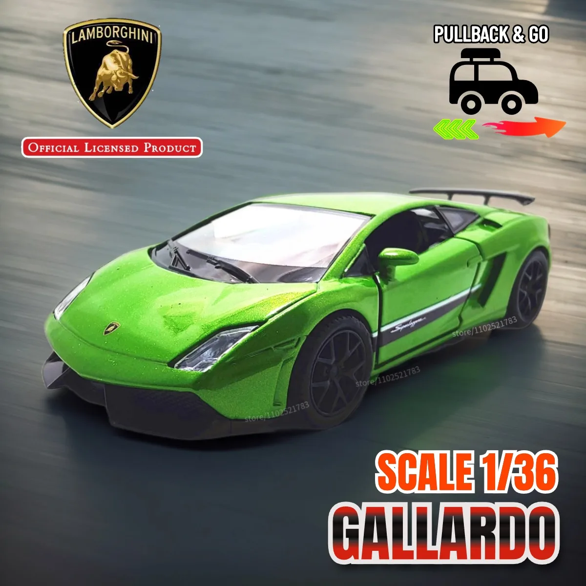 Lamborghini Gallardo Pullback Car Model Toy Replica 1:36 Scale Diecast Miniature Art Kid Boy Traffic Vehicle Figure Gift