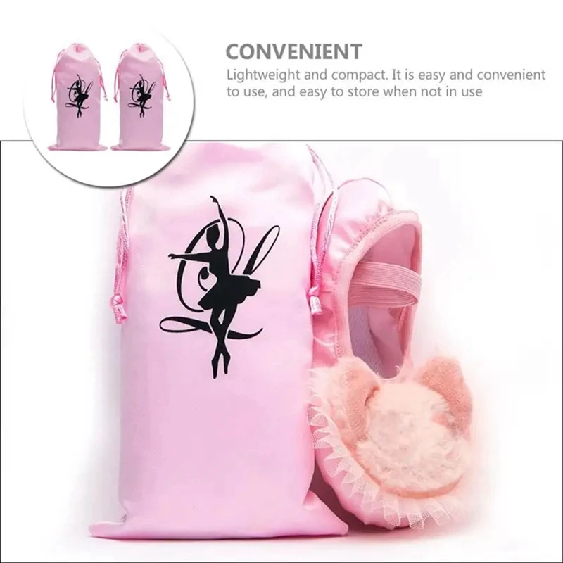 4 Pcs Dance Bag Shoes Storage Pouch Ballet Organizer Ballet Shoe Bag Handbag Bags Pink