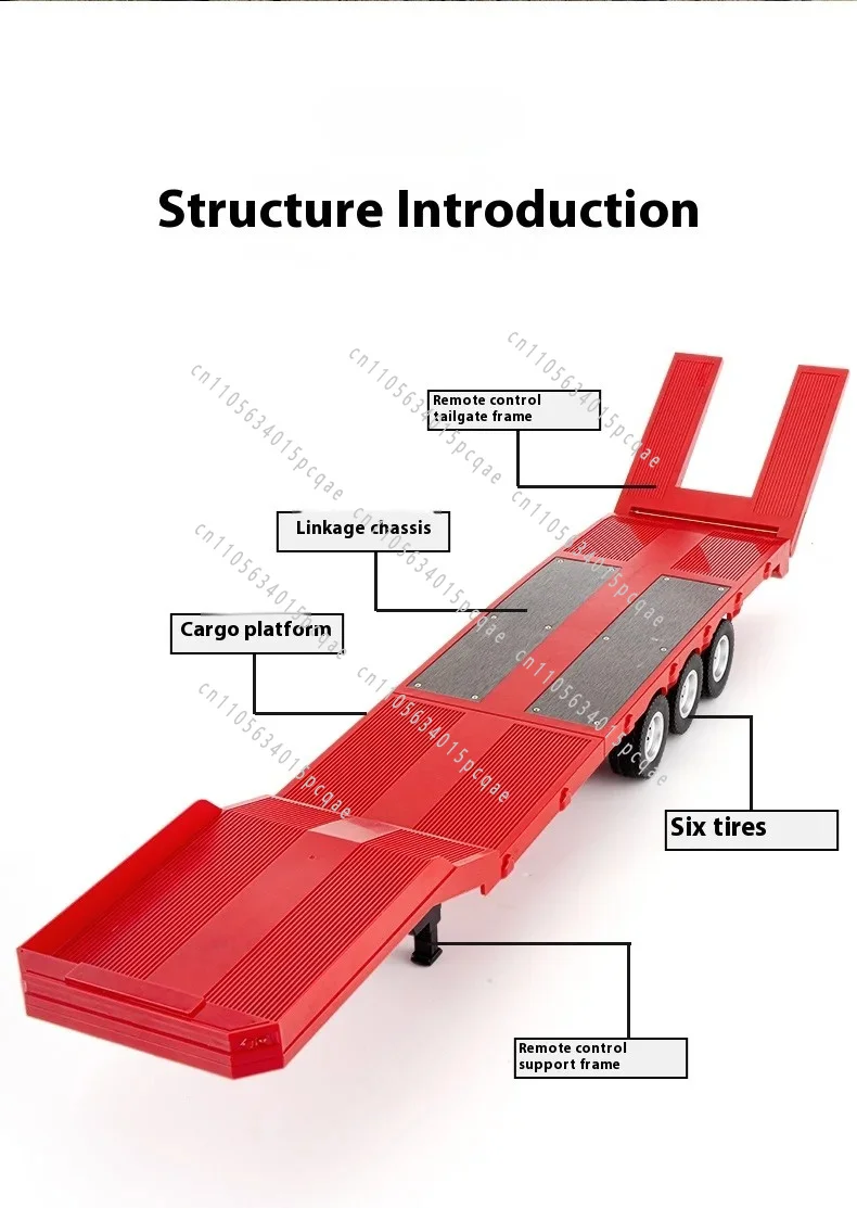1/18 1509 Rc Semi Dump Trailer Electric Lifting for Rc Tractor Truck 1501pro Tail Light Support Leg No Sound System Model
