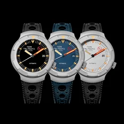 THORN T011 Titanium Retro  Watch Fluororubber Strap Automatic Movement Mechanical Strap Waterproof Night Light Men's Watch