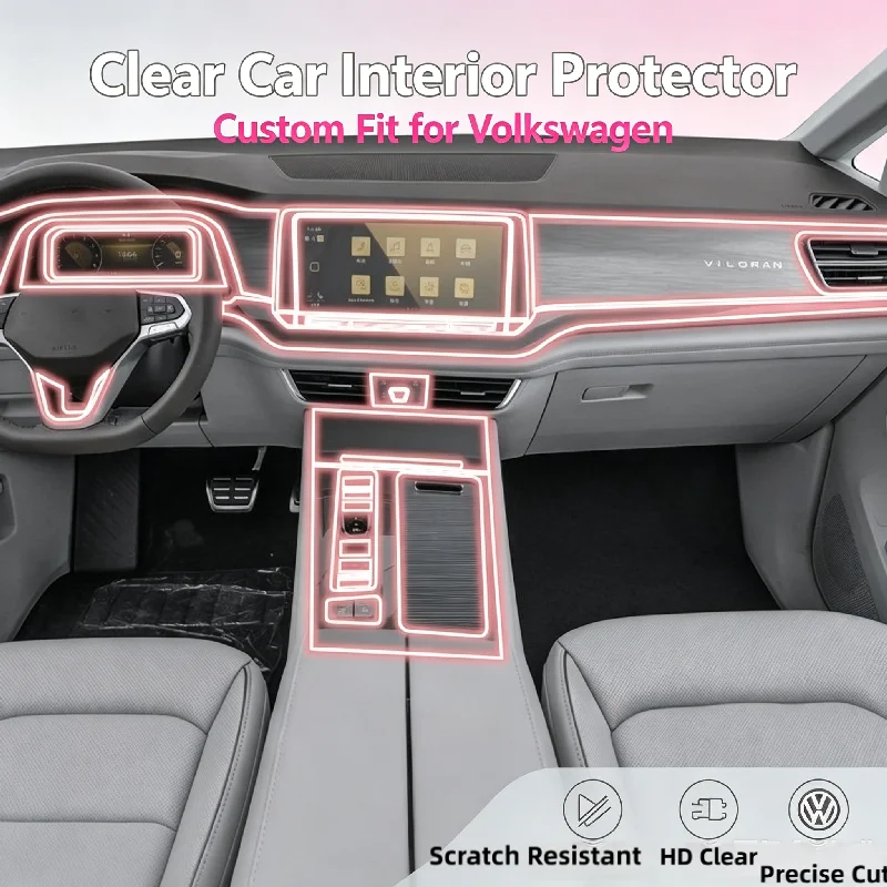 For 22-26 Volkswagen Viloran interior protection film, dedicated car body center console screen transparent protective film