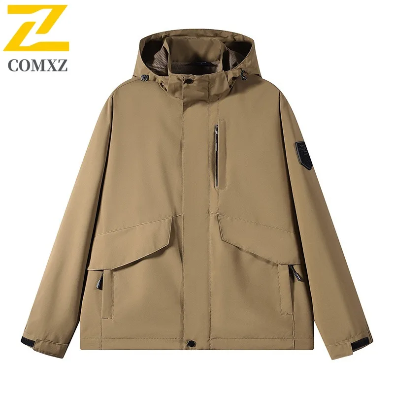 

COMXZ Мужская Chaqueta, осень 2021, свободная ветрозащитная куртка для бега нахлыстом, рыбалки, охоты, легкая верхняя одежда, куртка с большим карманом