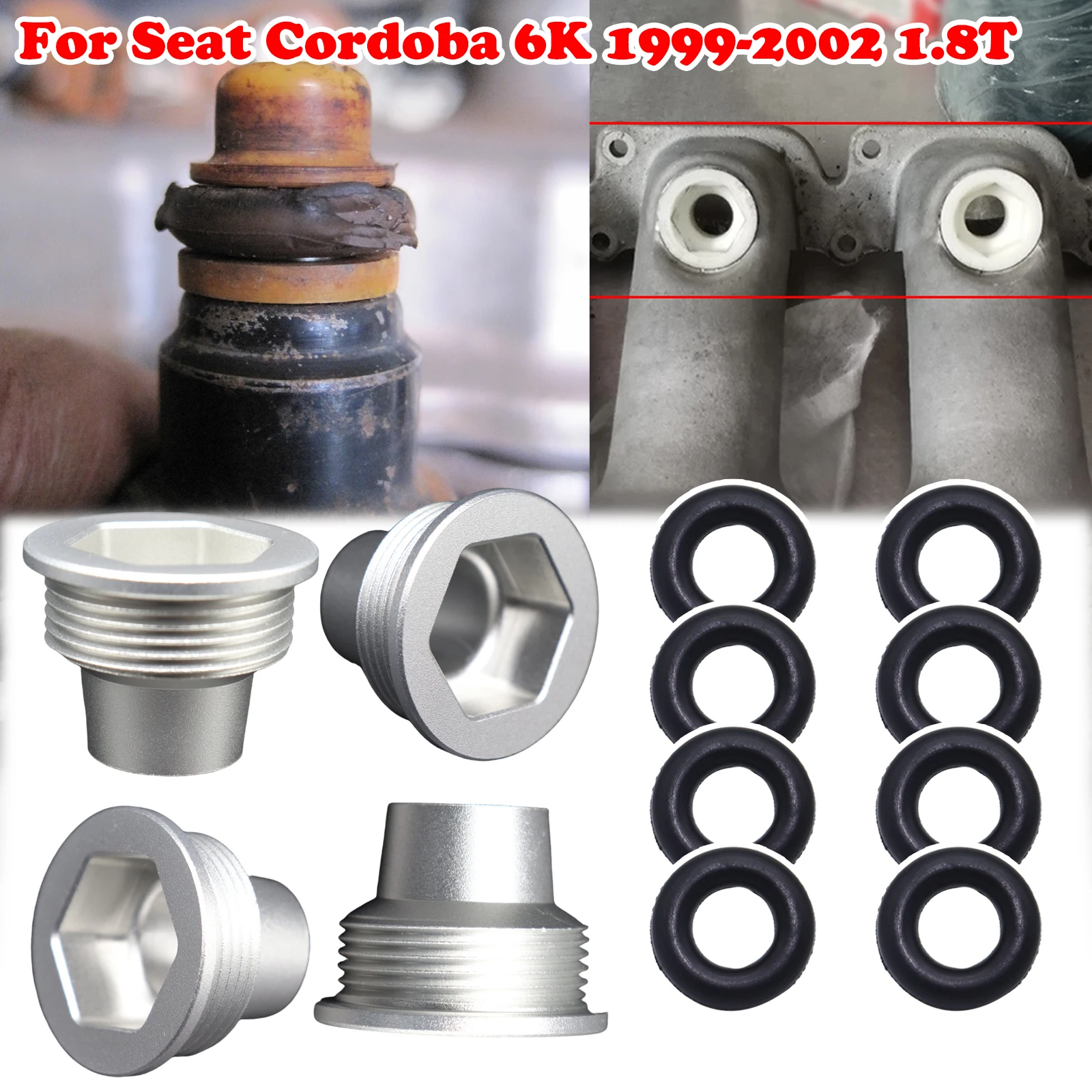 

Вставка топливной форсунки, сиденье для Seat Cordoba 6K, ремонт двигателя, прокладка, уплотнение сопла 035906149A, уплотнительные кольца 1999-2002, 1,8 т