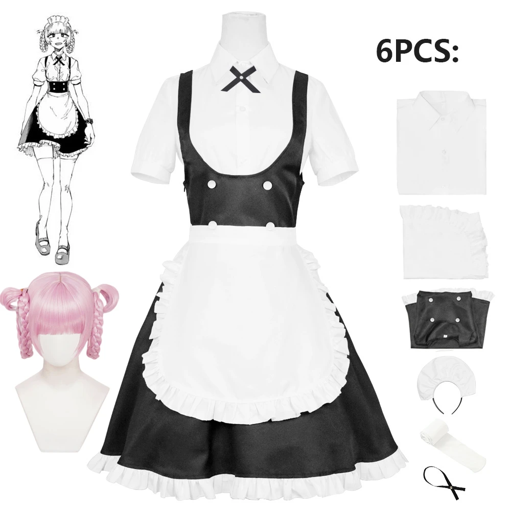 

Nazuna Nanakusa Maid Dress Cosplay Anime cosplay Yofukashi no Uta Call of the Night Costume women's dress wig suit