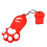 JASTER Cat Paw USB Flash Drives 64GB Colorful Pen Drive 32GB Free Key Chain Memory Stick 16GB Brown Pendrive Red U Disk Blue 8GB