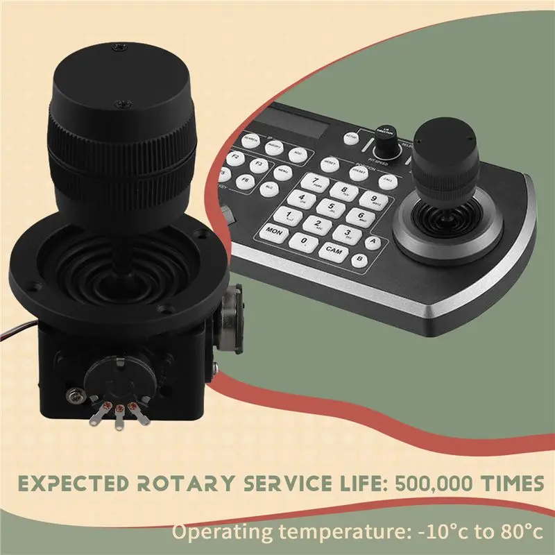 HFES 3-Axis Joystick Potentiometer ZY-D300B-R2 5K 3D Security Yuntai Control Ball Machine Keyboard Monitor Joystick Black