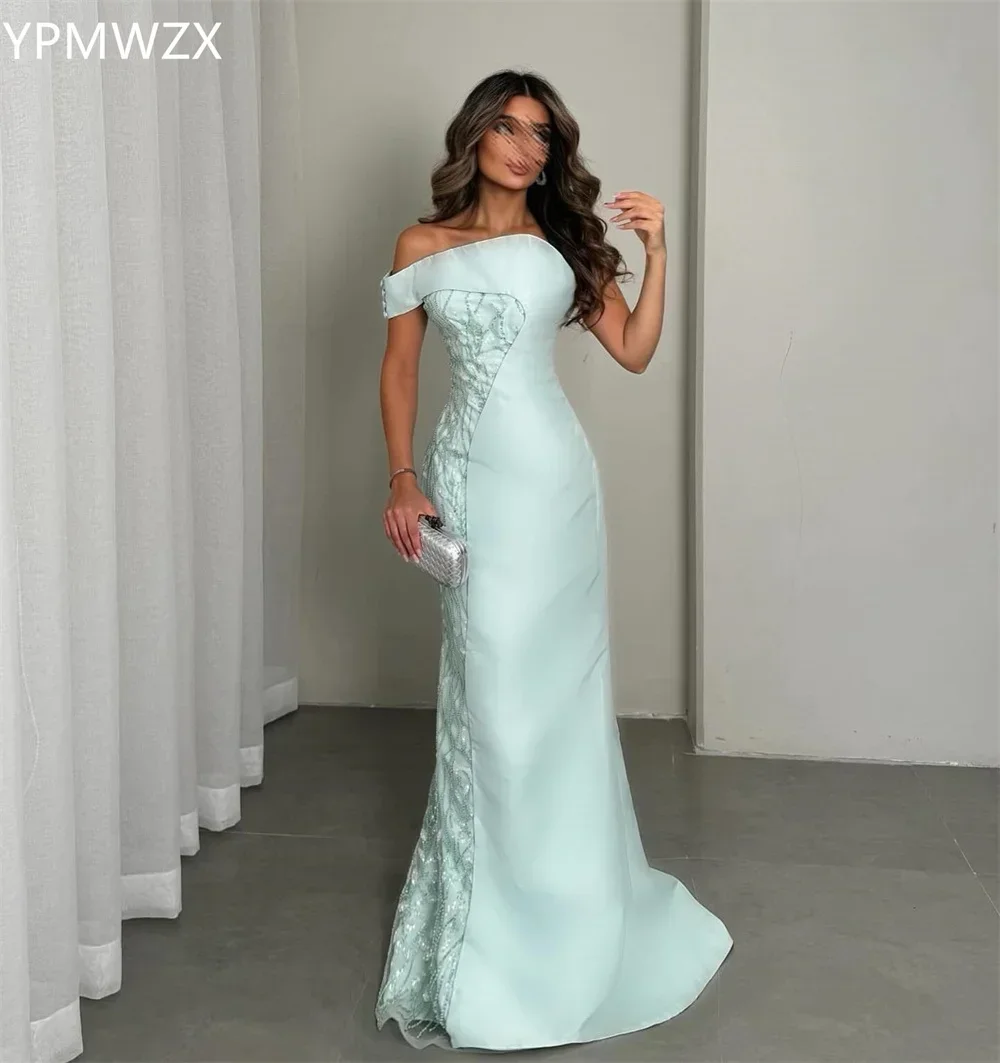 Maßgeschneidertes Abendkleid, formelles Abendkleid, YPMWZX, schulterfrei, Meerjungfrau, bodenlang, Röcke, Pailletten, maßgeschneiderte Anlasskleider Pa