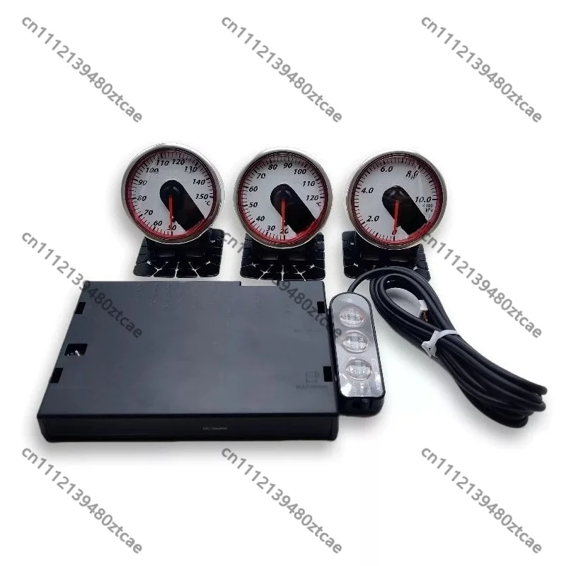 Mugen Triple Gauge Kit, 3-in-1 Water Temp, Oil Temp, Oil Pressure Gauge with Controller Version, Racing Multi-Function Monitor