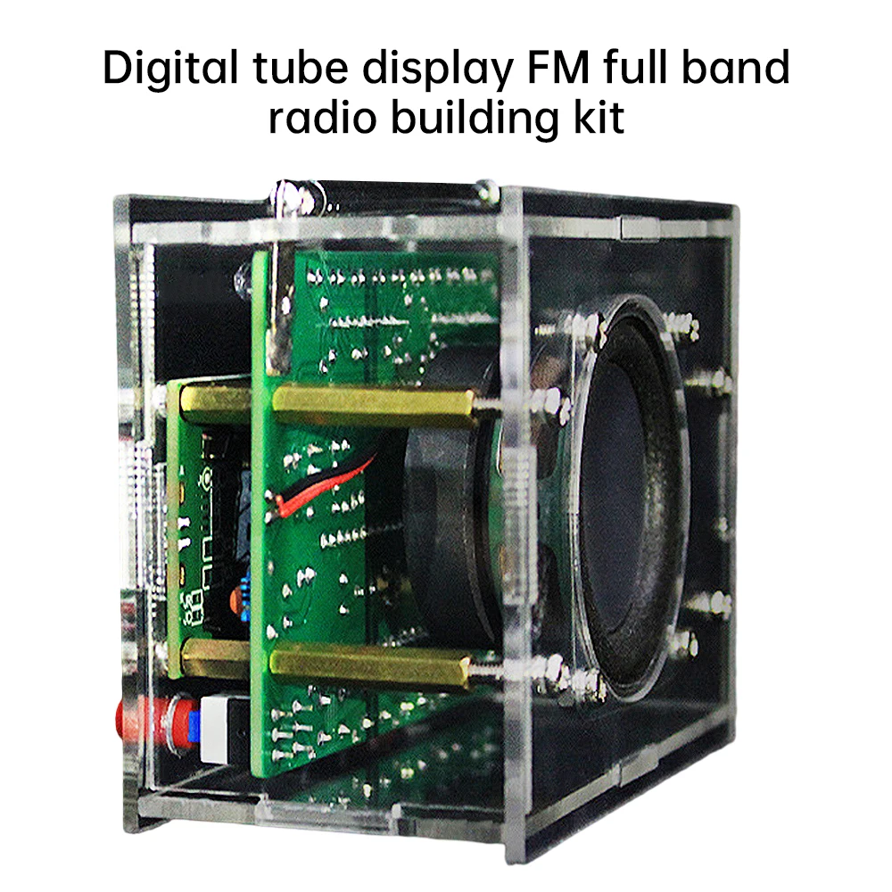 87-108MHZ FM Radio Kit Flashing Lights Soldering Practice DIY Radio Kits LCD Display FM 87-108MHz Digital Radio Kit for Learning