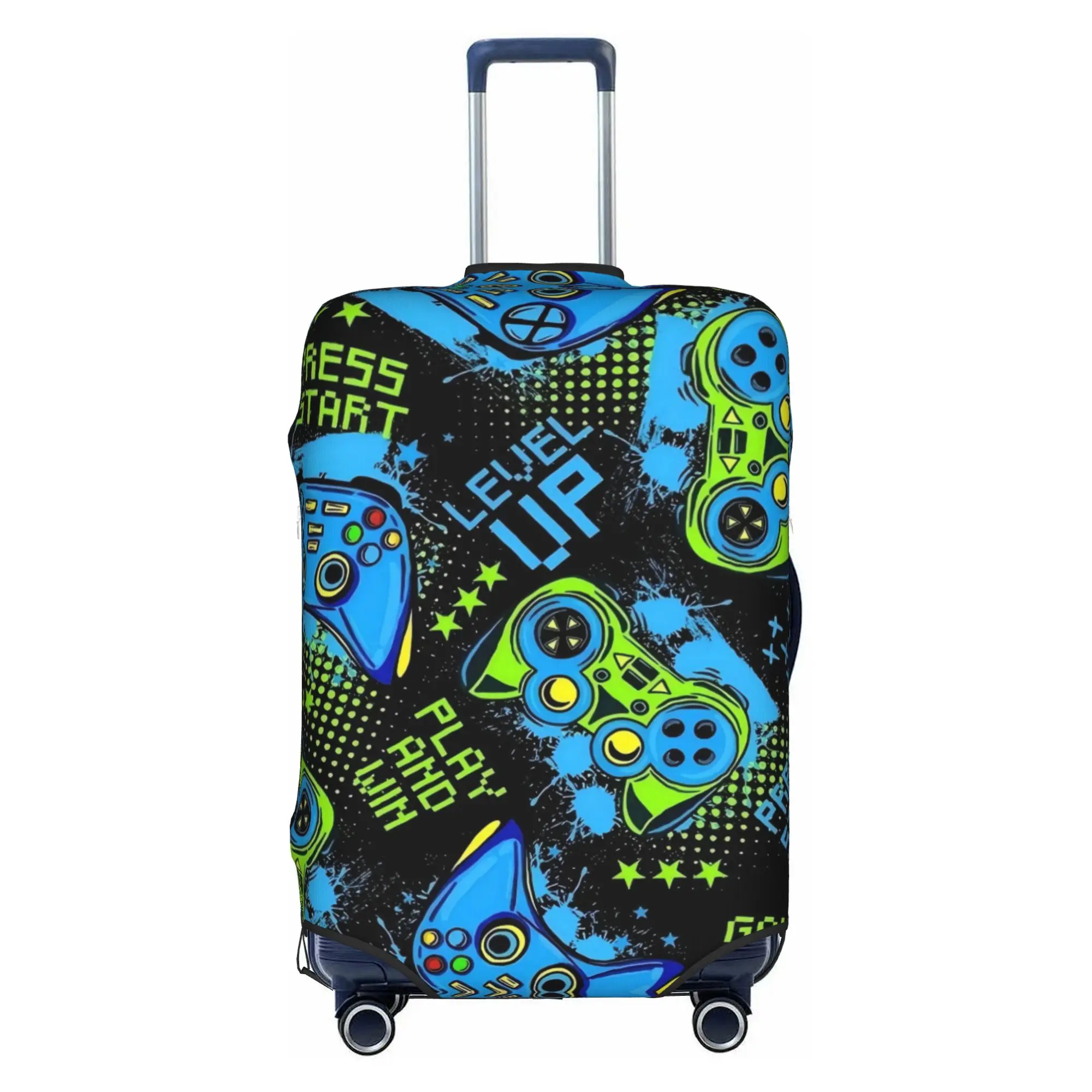 Video Joystick Game Gamer Play Gaming  Luggage Cover Elastic  Travel Suitcase Protective Covers Fits 18-32 Inch