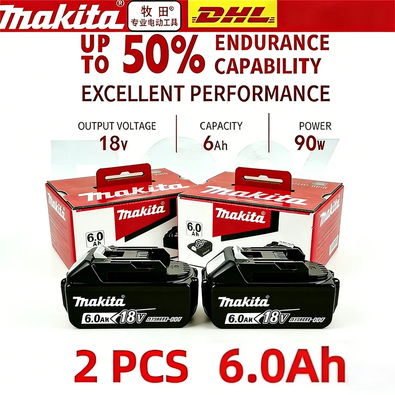 

Genuine Makita 18V LXT 6.0Ah Li-ion Rechargeable Battery, Replacement for BL1840 BL1850 BL1860 Power Tool Battery
