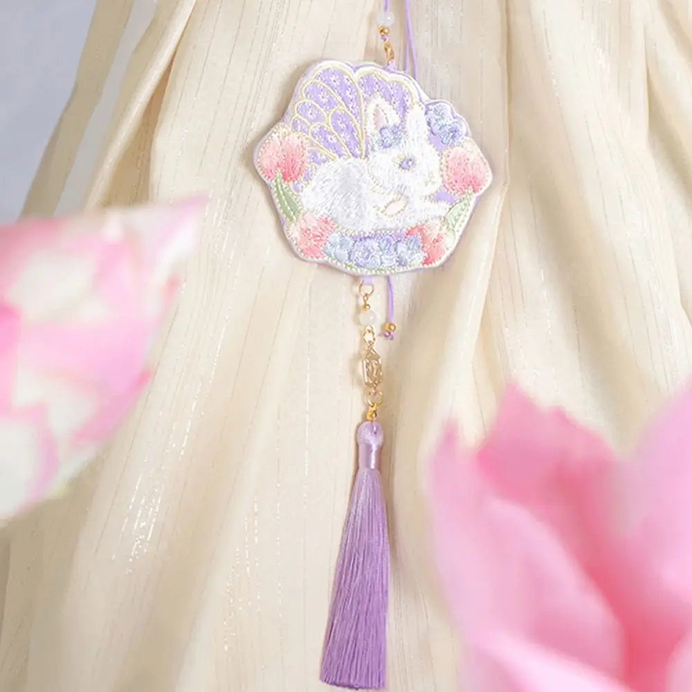 Cartoon Mid-Autumn Festival Sachet Bag Embroidered Chinese Style Blessing Pouch Crafts Portable Sachet Pedant Necklace