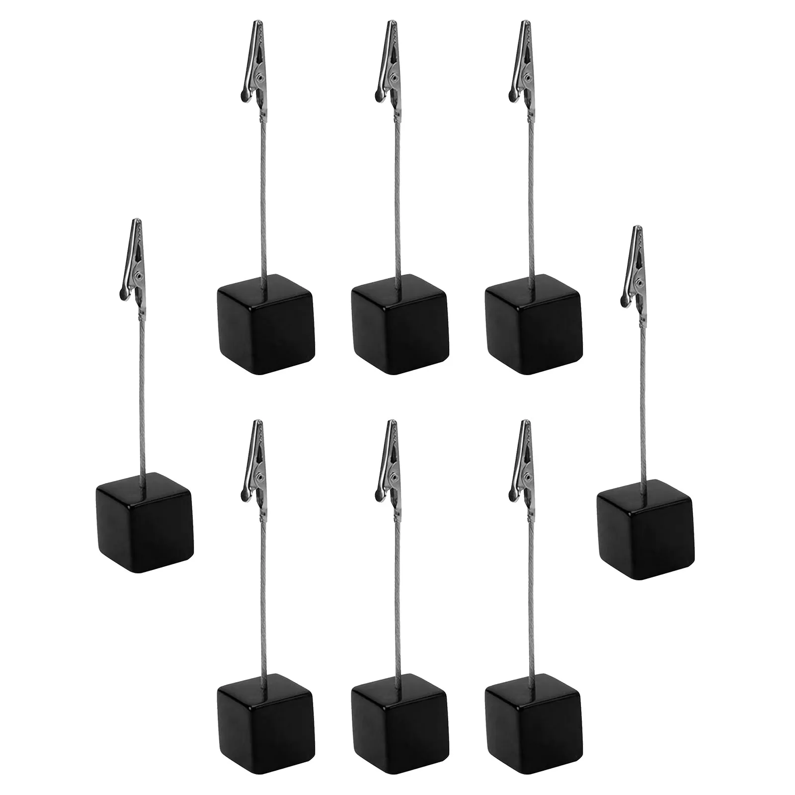 8Pcs Resin Cube Base Memo Clip Holder Desk Stand Alligator Note Photo Holder Office Events Parties Crocodile Clip Stand
