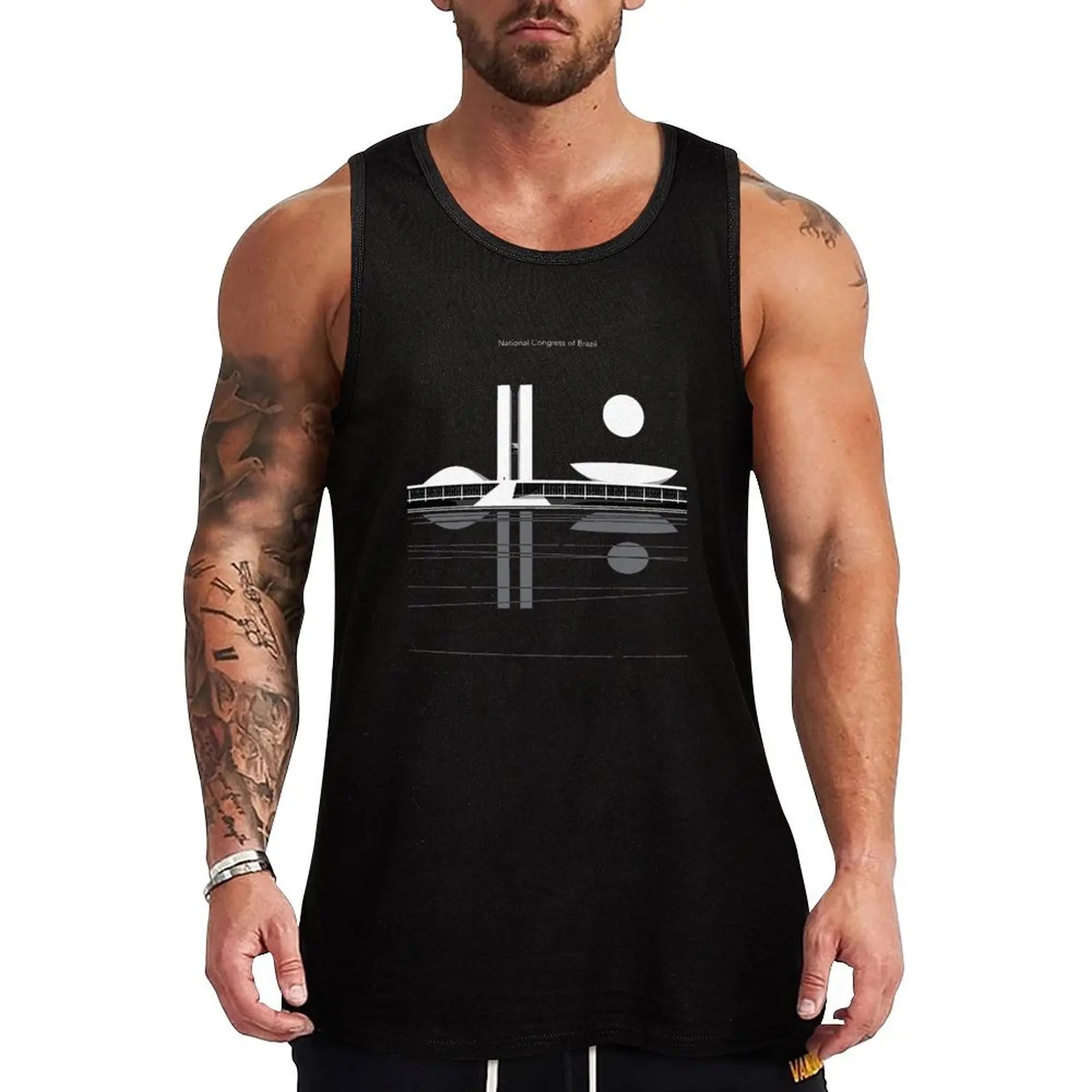 

Niemeyer - National Congress of Brazil (Night) Tank Top fashion 2025 man summer 2025 basketball clothing cool things