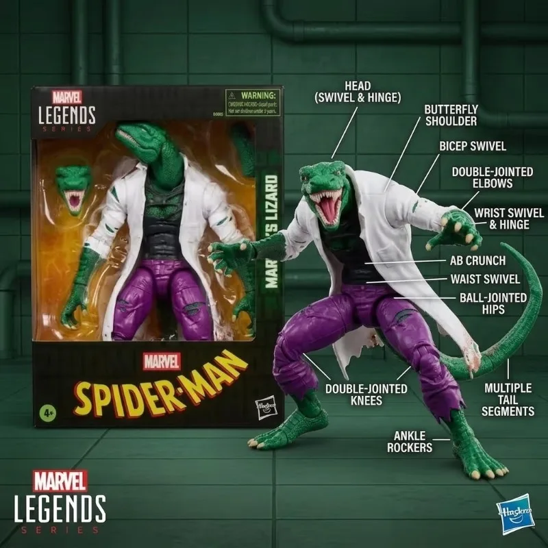 【In Stock】Hasbro Marvel Legends ML Spider-Man The Lizard Retro Carded 6-Inch 1/12 100% Original Toys Action Figure Gift