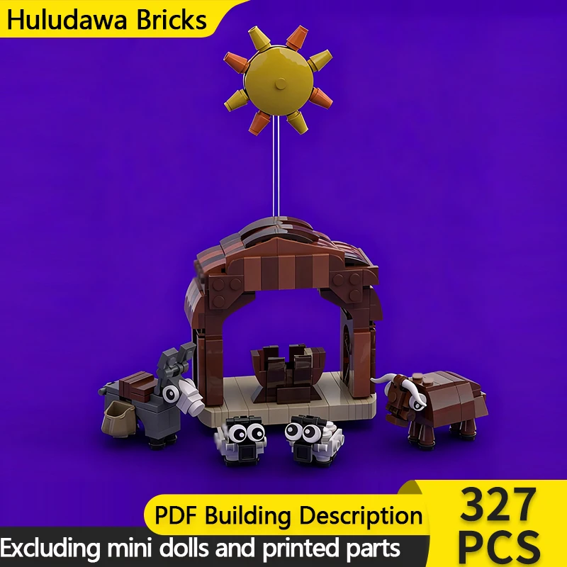 

Модель City Street View MOC, строительные кирпичи, Рождественский вертеп, сцена, модульная технология, детские праздничные подарки, сборные игрушки, костюм