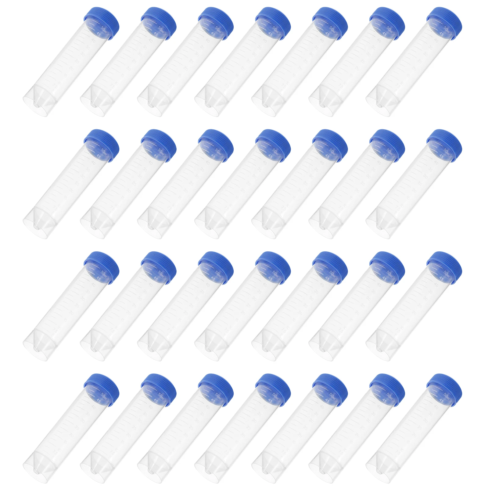 

50 pcs 50ml Screw Cap Laboratory Supplies Test Plastic Tubes with Caps Small Testing Tubes