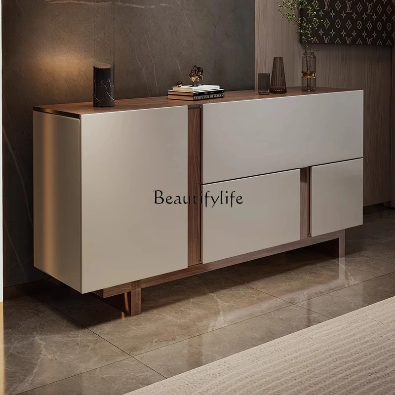 Entrance cabinet light luxury modern solid wood storage cabinet
