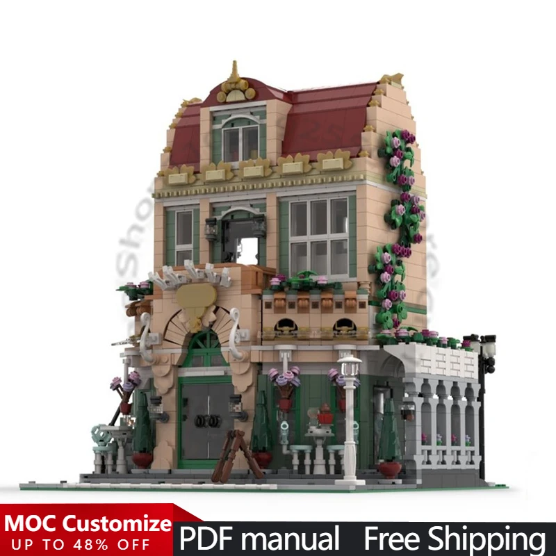 2720 PCS Modular Construction Café V2 - Modification of Set 10362 MOC Customize Modular Building Block DIY Boy Festival Toy Gift