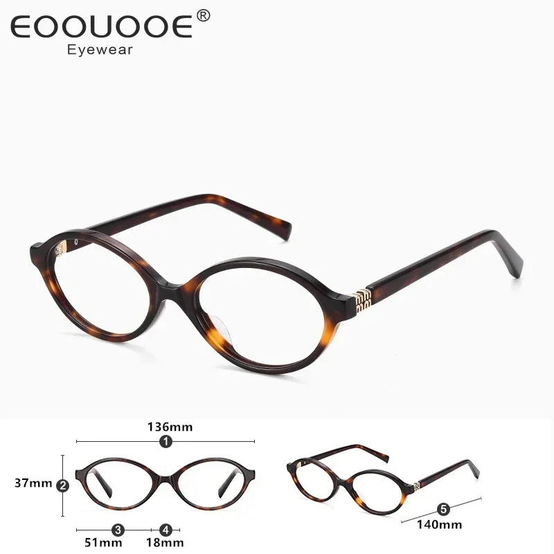 2024 Fashion Ladies  Model Small Oval Reading Glasses Eyeglasses 100% Acetate Simple Fashion Design Summer Hot Sale