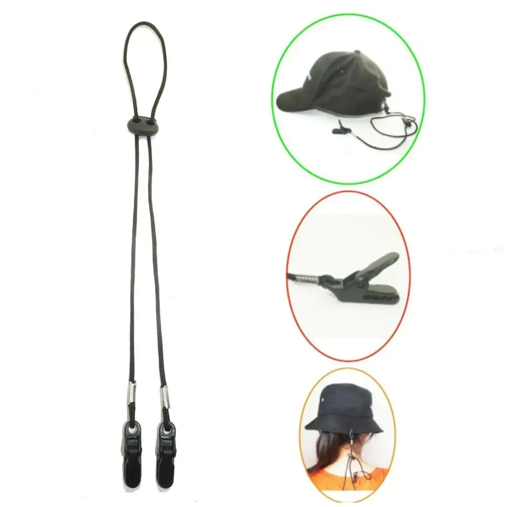 Portable Anti-lost Windproof Hat Strap with Clip Detachable Hat Chin Cord Adjustable Hat Retainer Outdoor