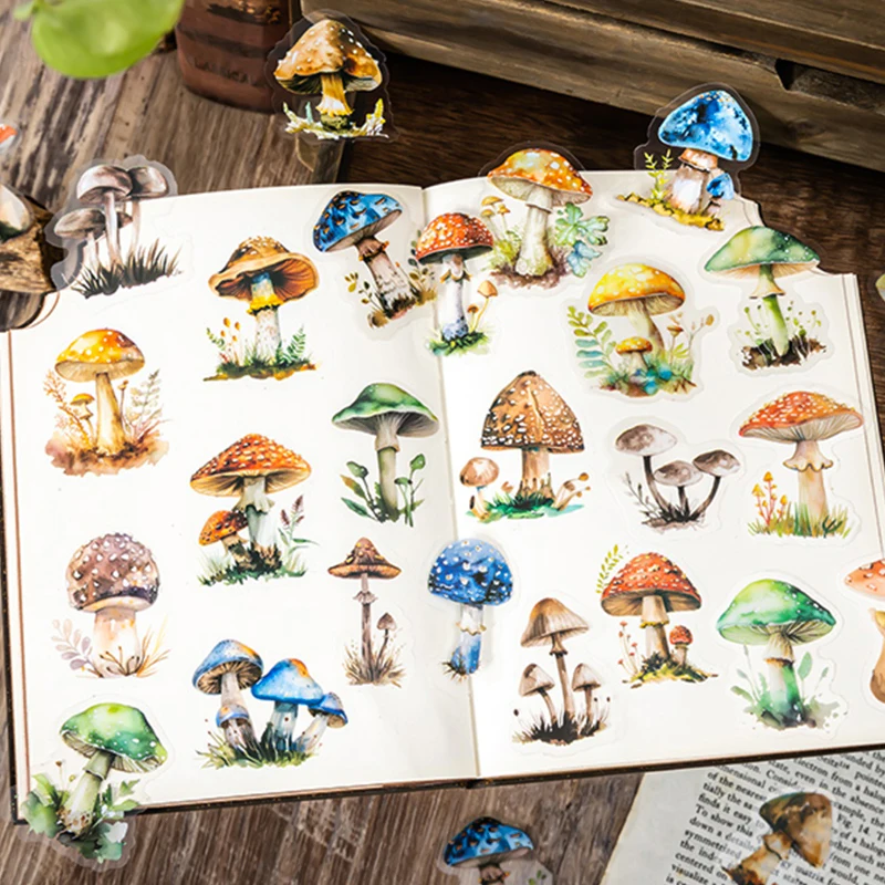 Mr. Paper, Plant themed Mushroom Sticker Pack, Decorative Scrapbook Notebook Phone Case Diary Stationery Stickers 20 sheets/pack