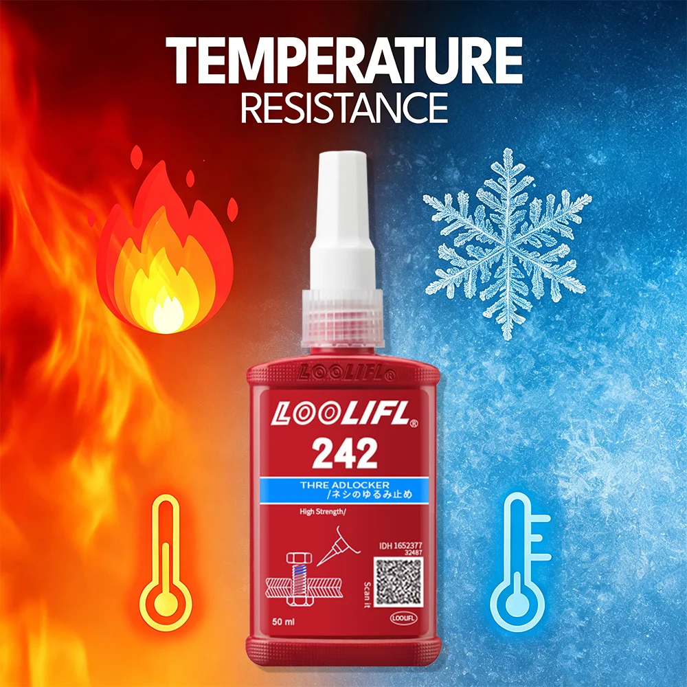 Loolifl High Strength Thread Locking Glue Anti Vibration Oilproof Thread Sealer Fix Loose Bolts Nuts Car Maintenance Adhesive - view 5