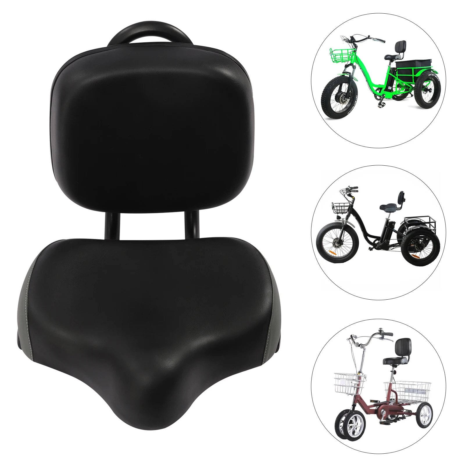 Universal Bicycle Tricycle Saddle Seat Comfort Bike Seat Cushion w Back Rest NEW