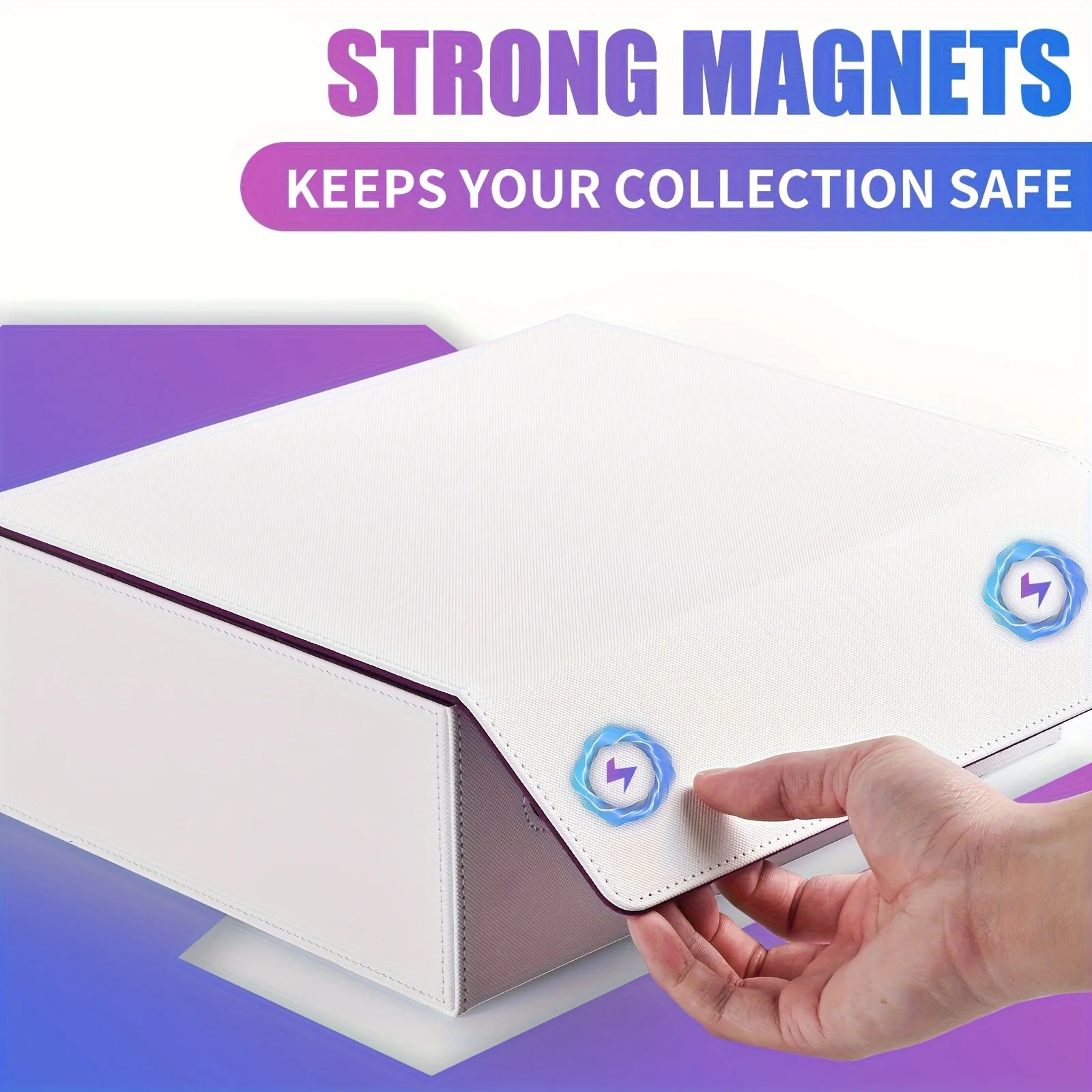 Sammelkarten-Aufbewahrungsbox, Fasst 1800+ Einzeldecks, Magnetverschluss PU-Leder-Kartenbox, Geeignet für TCG, Yugioh-Karten – Detail 4