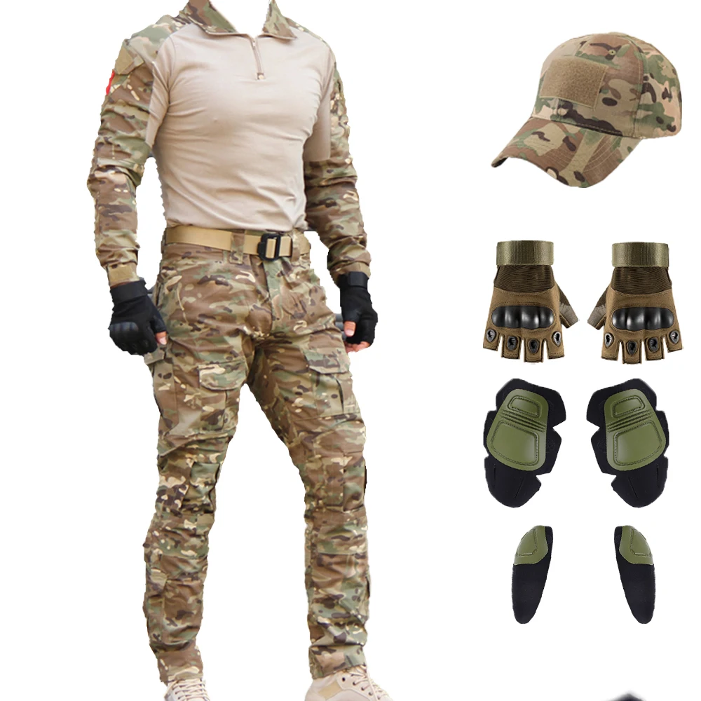 Abiti uniformi tattici Tuta mimetica Camicie da caccia Pantaloni Airsoft Paintball Set di vestiti da pesca