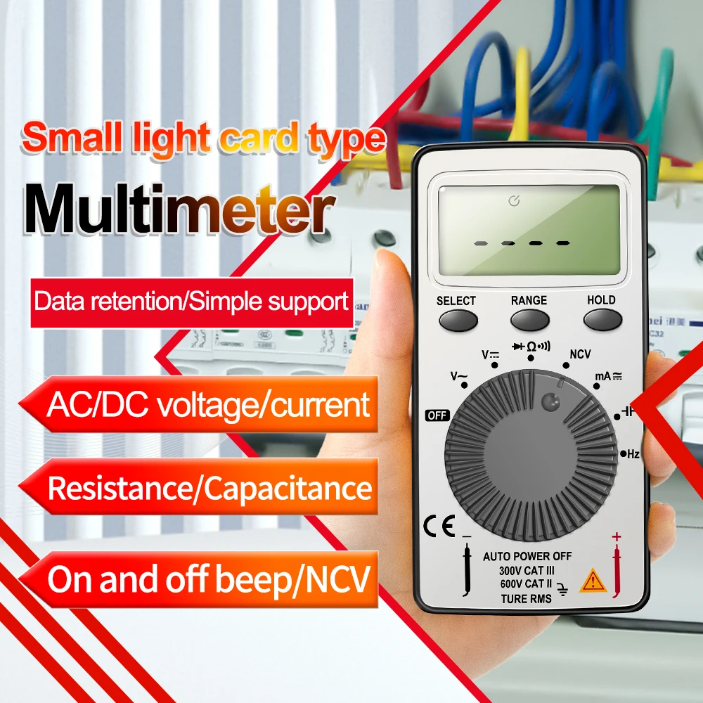 

Mini Digital Multimeter 4000Count T-RMS AC/DC NCV Capacitance Ammeter Voltmeter Tester Multimetro Digital Profesional Test