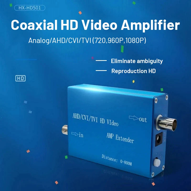 

Коаксиальный кабель AHD/TVI/CVI/CVBS 1080P видеоусилитель сигнала для системы камер видеонаблюдения HD сигнал расширяет передачу 800 м
