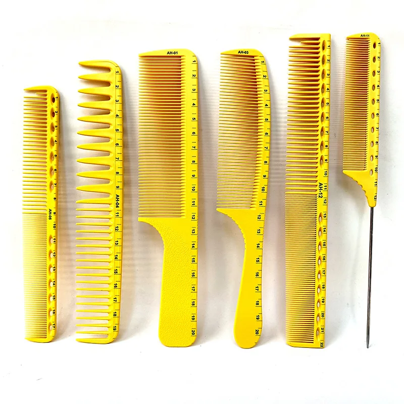 Light Blue Graduado Haircut Comb com Escala Laser, Barbearia, Cabeleireiro, Salão de cabeleireiro, Ferramentas de aparar o cabelo, Y1013, 1Pc