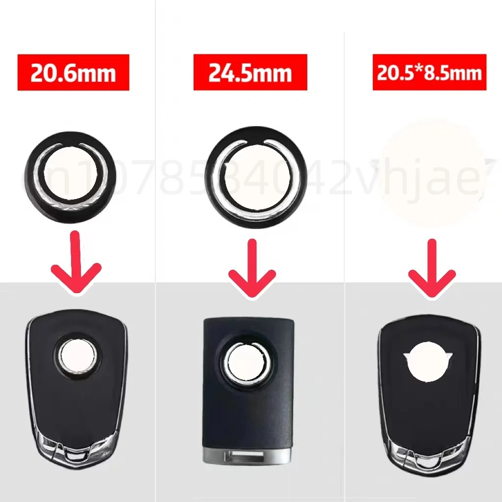 10PCS For Cadillac Car Emblem Insignia 8.5mm 20*8 mm 20mm Aluminum Car Key sticker For Cadillac KEY LOGO