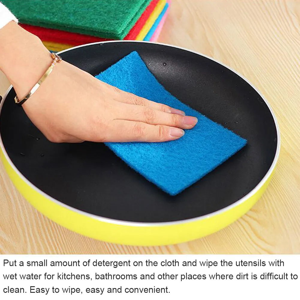 10PCS Cleaning Sponge Scourer Durable for Kitchen Dishwashing Heavy Duty Abrasive Pads Grease Removal Home Cleaning Tool